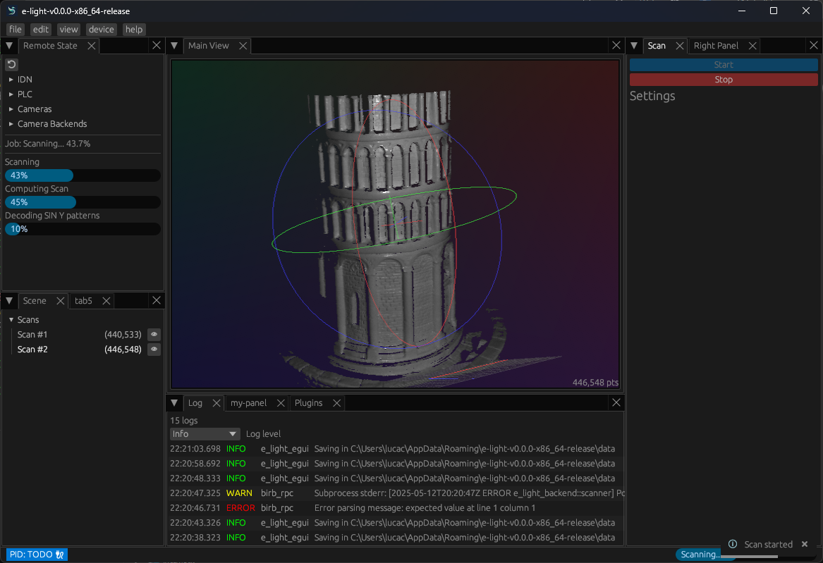 e-light main window screenshot